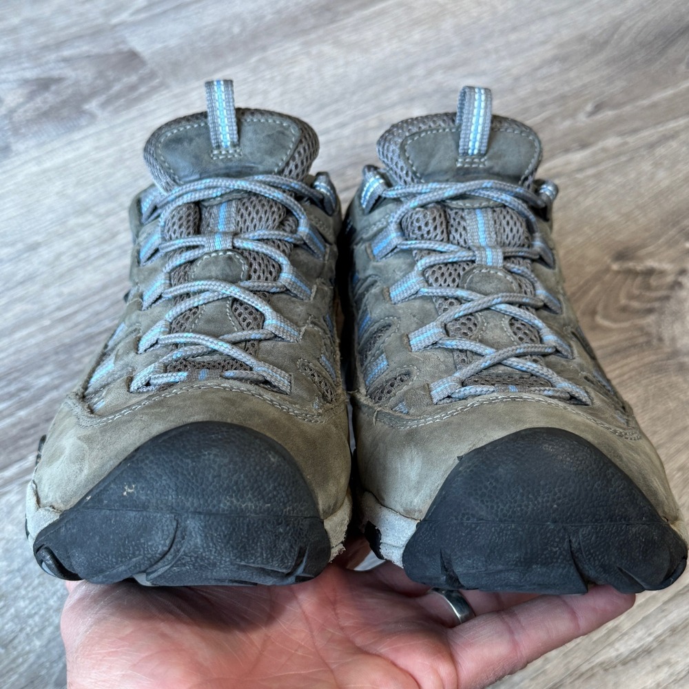 Keen Voyageur Womens 11 Hiking Shoes Gray Blue Mesh Leather Low Top Trail Shoe